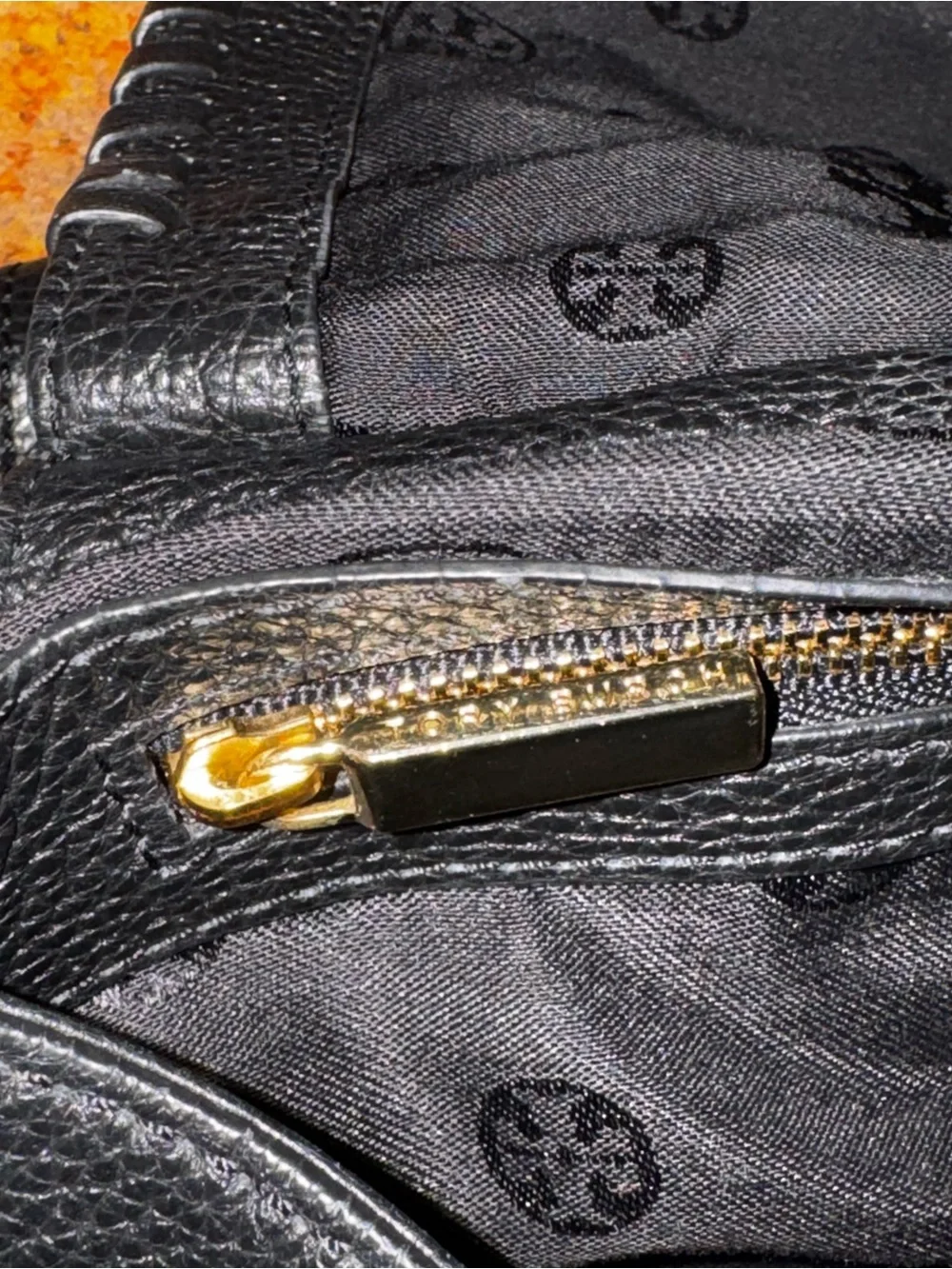 Tory Burch Marion Black Pebbled Leather Chain Shoulder Bag
